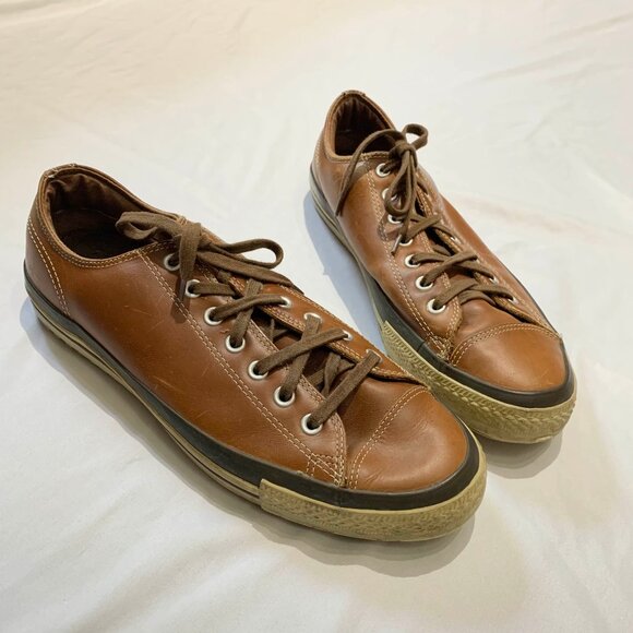 Converse All Star Brown Genuine Leather Low Top Shoes Men's Size 13 - Picture 3 of 11